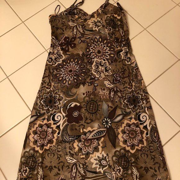 Summer dres, straps, floral pattern, lining - Picture 2 of 6